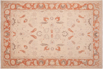 handmade Traditional Kafkaz Chobi Ziegler Tan Rust Hand Knotted RECTANGLE 100% WOOL area rug 6 x 9